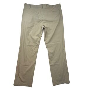 Adidas Mens Golf Pants Khaki Tan Flat Front Performance 38x32 Regular Fit
